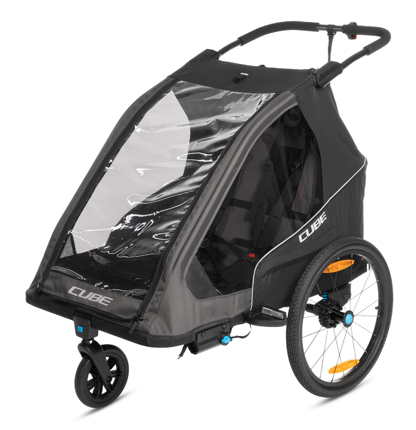 Cube remorque enfant Double PURE noir, gris