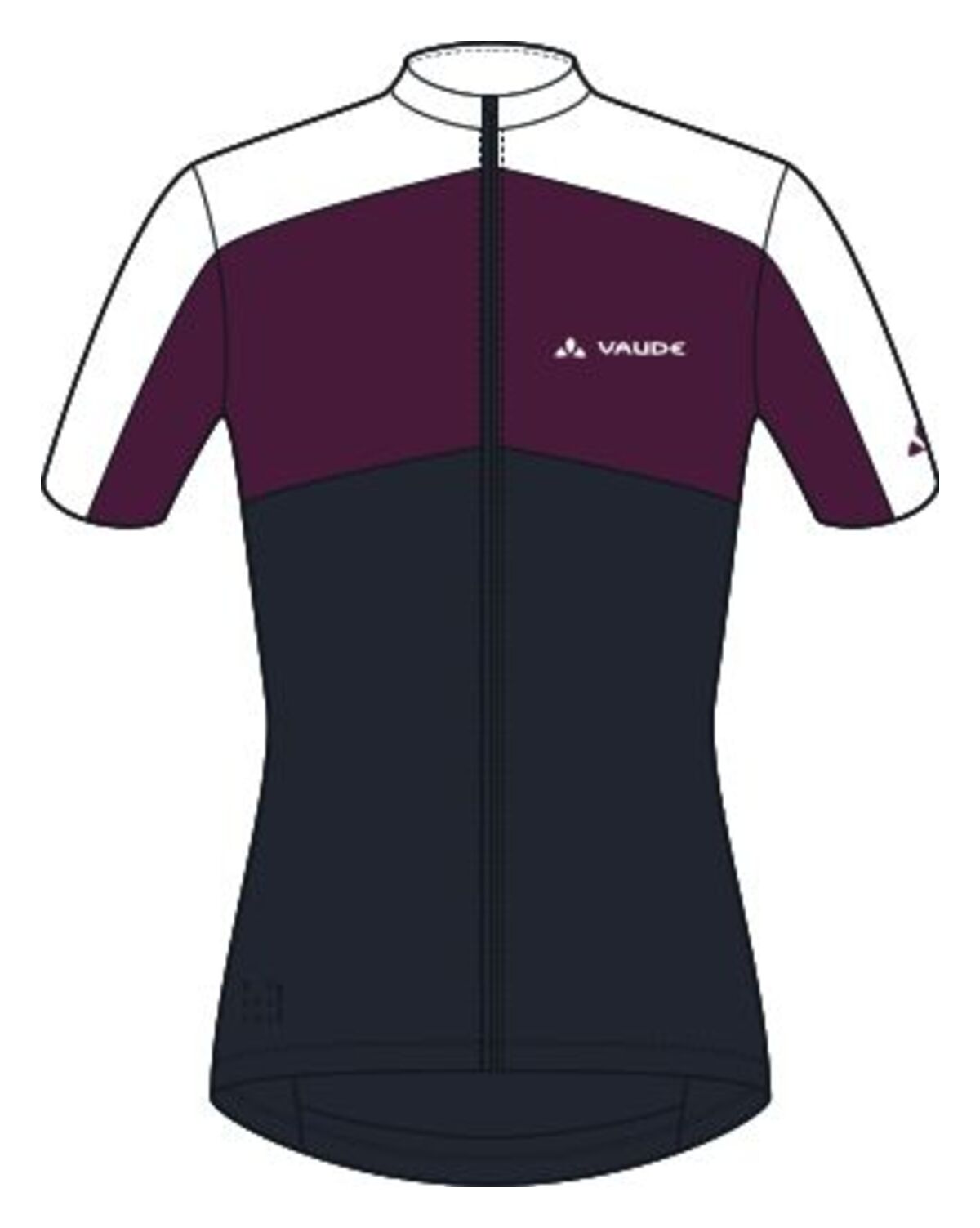 VAUDE Matera Maillot manches courtes zippé intégral femme noir/violet