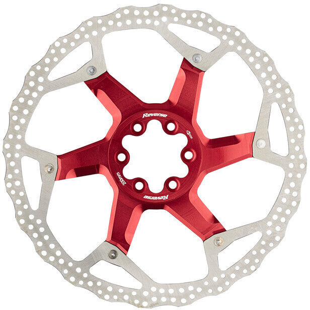 Reverse disque de frein 6 trous aluminium/acier rouge