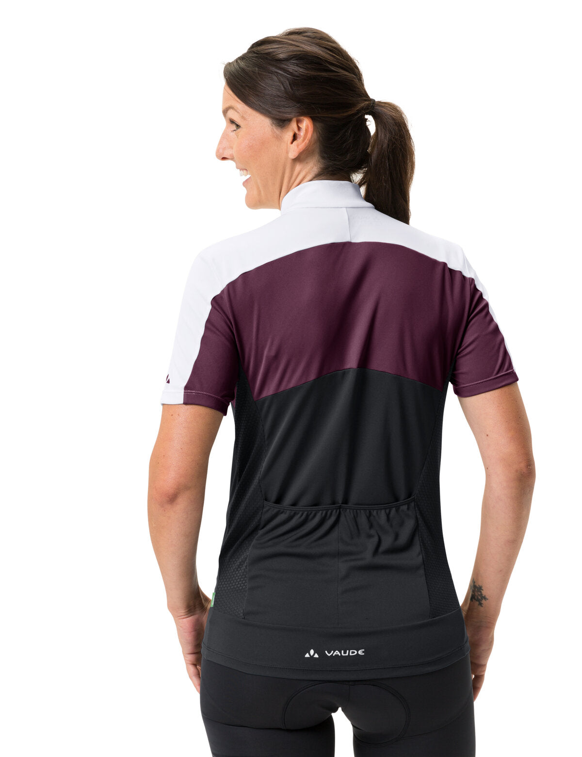 VAUDE Matera Maillot manches courtes zippé intégral femme noir/violet