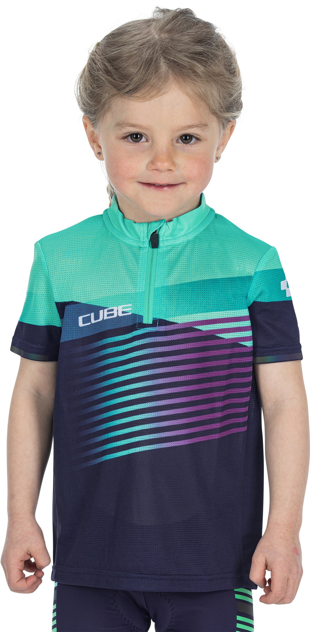 CUBE TEAMLINE Maillot ROOKIE manches courtes blue´n´mint