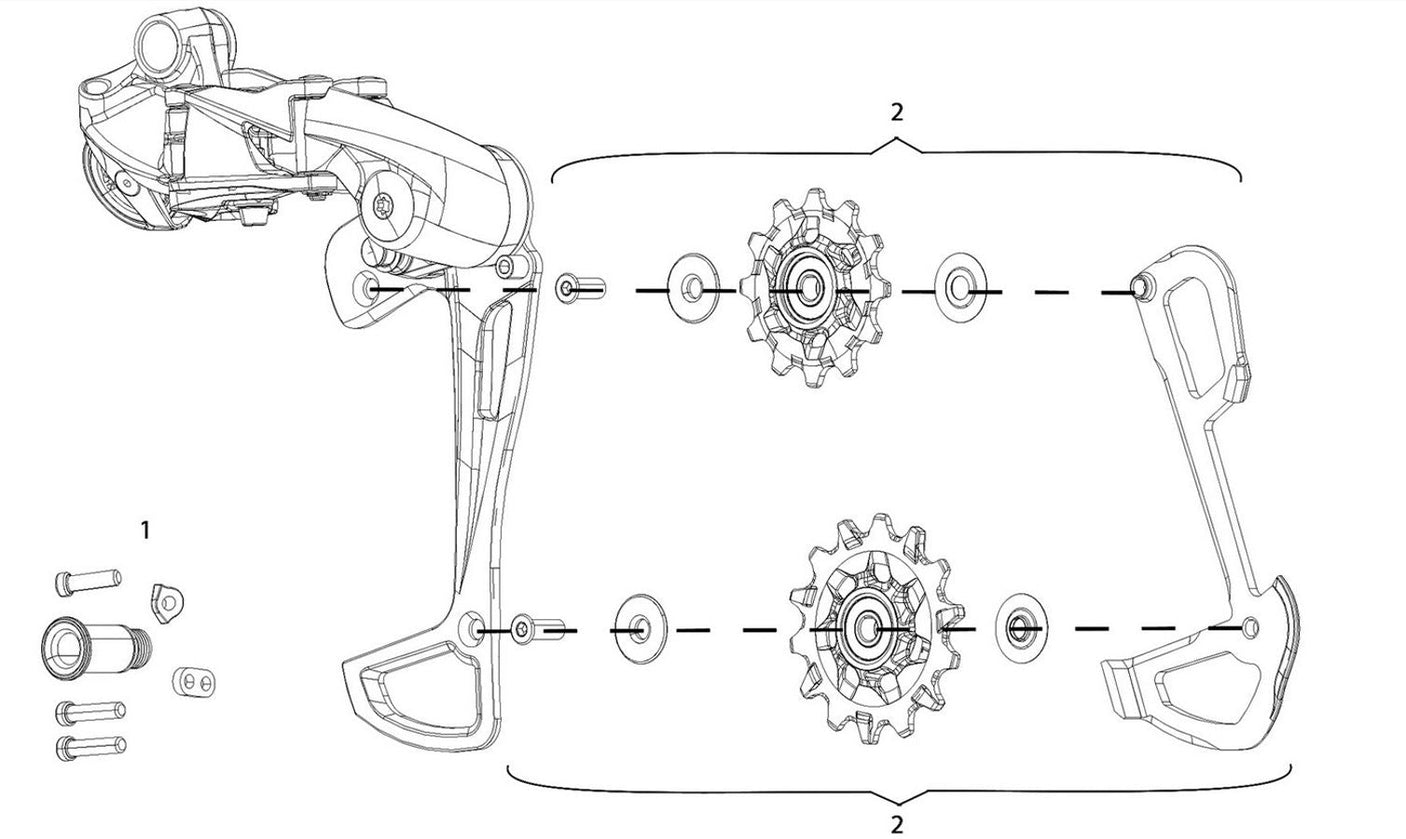 SRAM X-Sync et galets de dérailleur intérieurs pour dérailleur GX Eagle