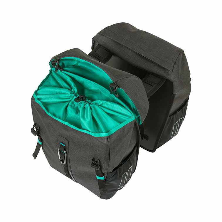 Basil Discovery 365D Sacoche double de porte-bagages M 18l noir/turquoise