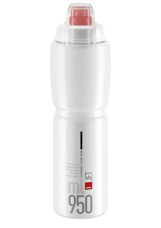 Gourde Elite Jet Plus 950ml transparente/logo rouge