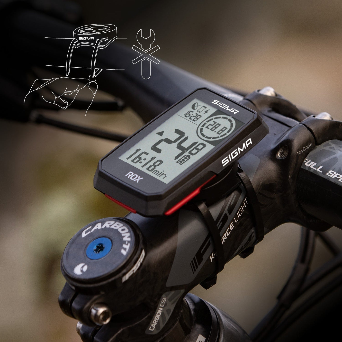 Sigma ROX 2.0 compteur de vélo incl. support GPS noir