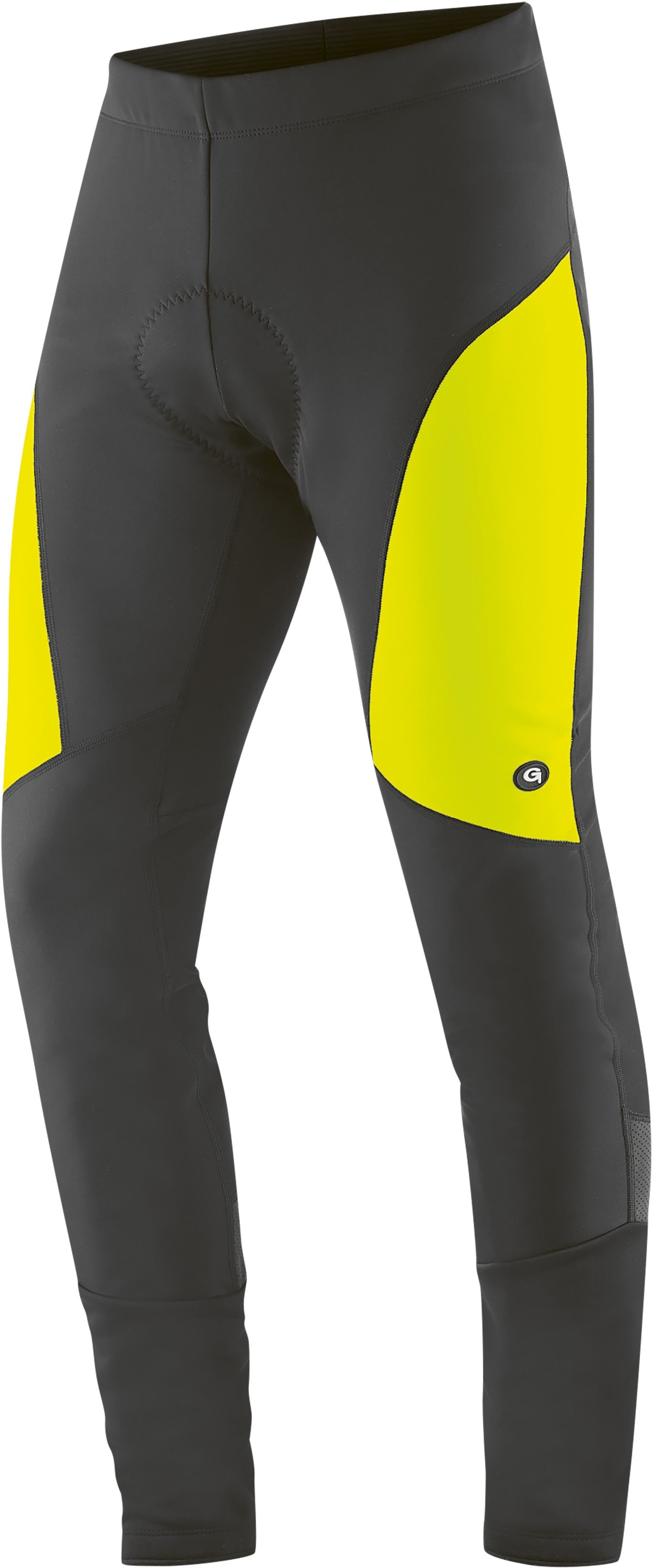 Pantalon Gonso Montana Hip 2 Softshell avec rembourrage pour homme noir/jaune