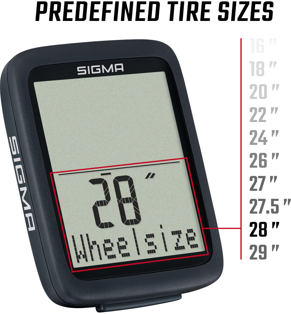 Sigma BC 8.0 Compteur de vélo filaire