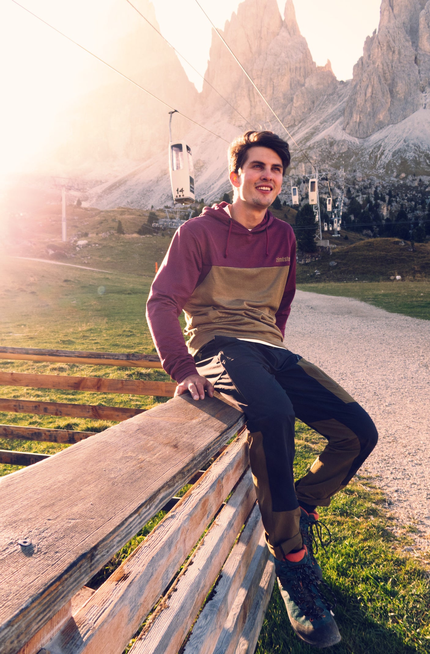 Zimtstern Tech Hoodz LS Homme Windsor Wine / Olive Militaire