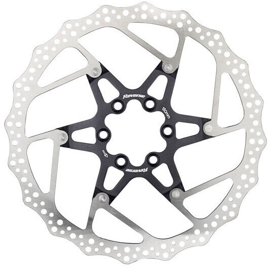 Disque de frein Reverse 6 trous Aluminium/Acier noir/argenté