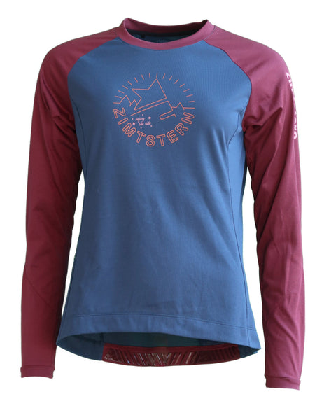 Zimtstern PureFlowz Shirt LS Femmes French Navy/Windsor Wine