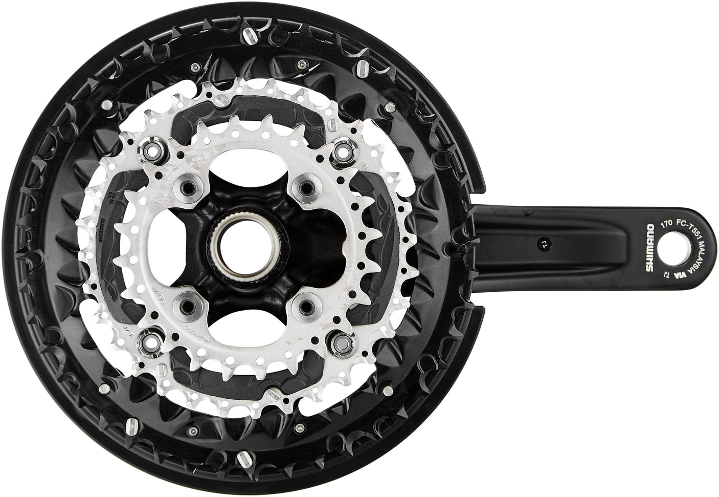 Shimano Trekking FC-T551 pédalier 3x10 44/32/24 dents incluant SM-BB52 noir