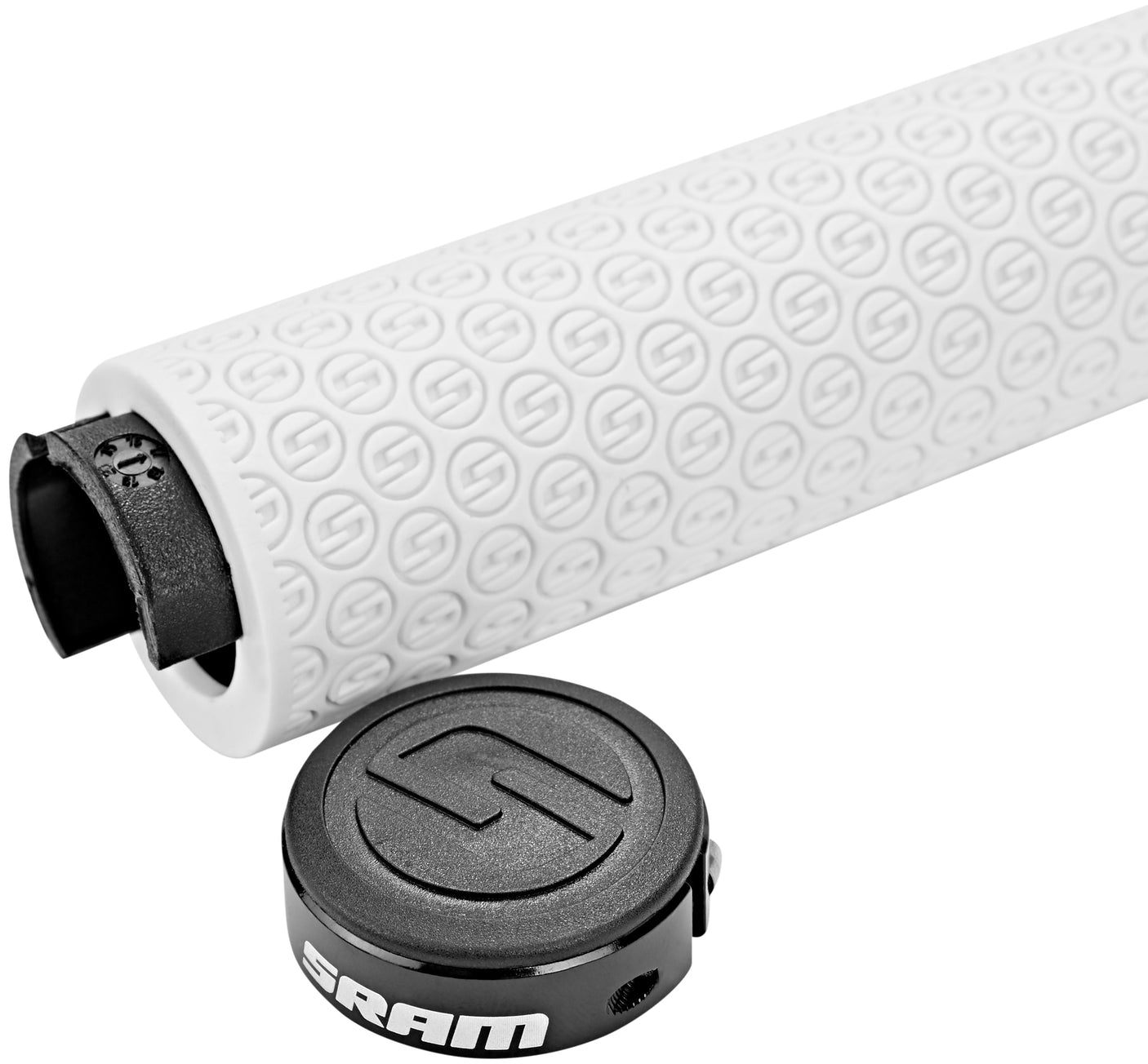 SRAM DH grips en silicone avec verrouillage par vis blanc