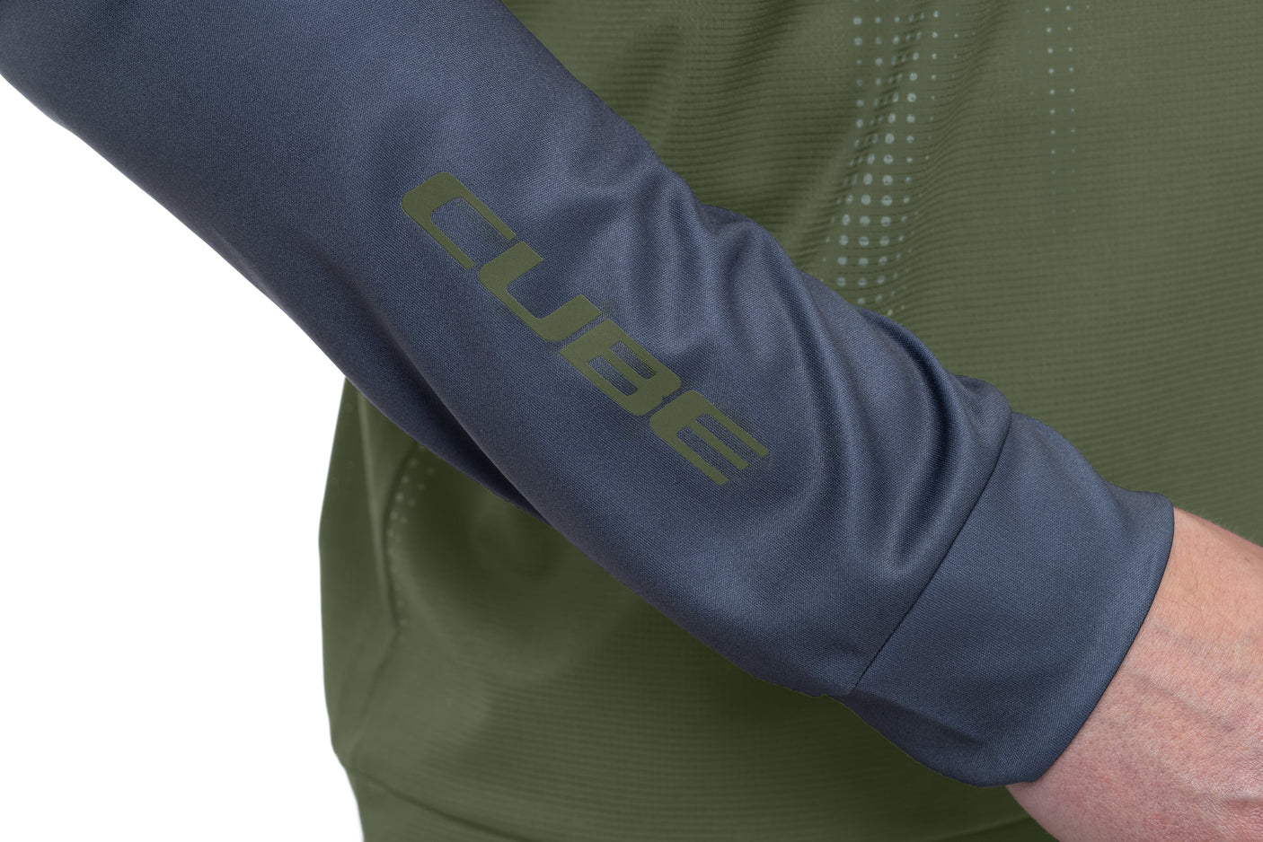 CUBE ATX Maillot col rond TM manches longues olive´n´grey Homme