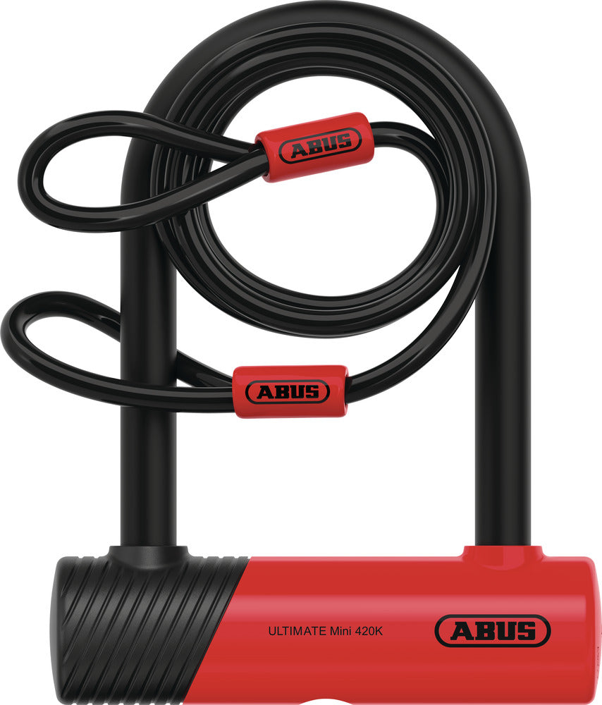 ABUS 420K/150HB140 Ultimate Mini Antivol en U + Cobra 10/120 rouge