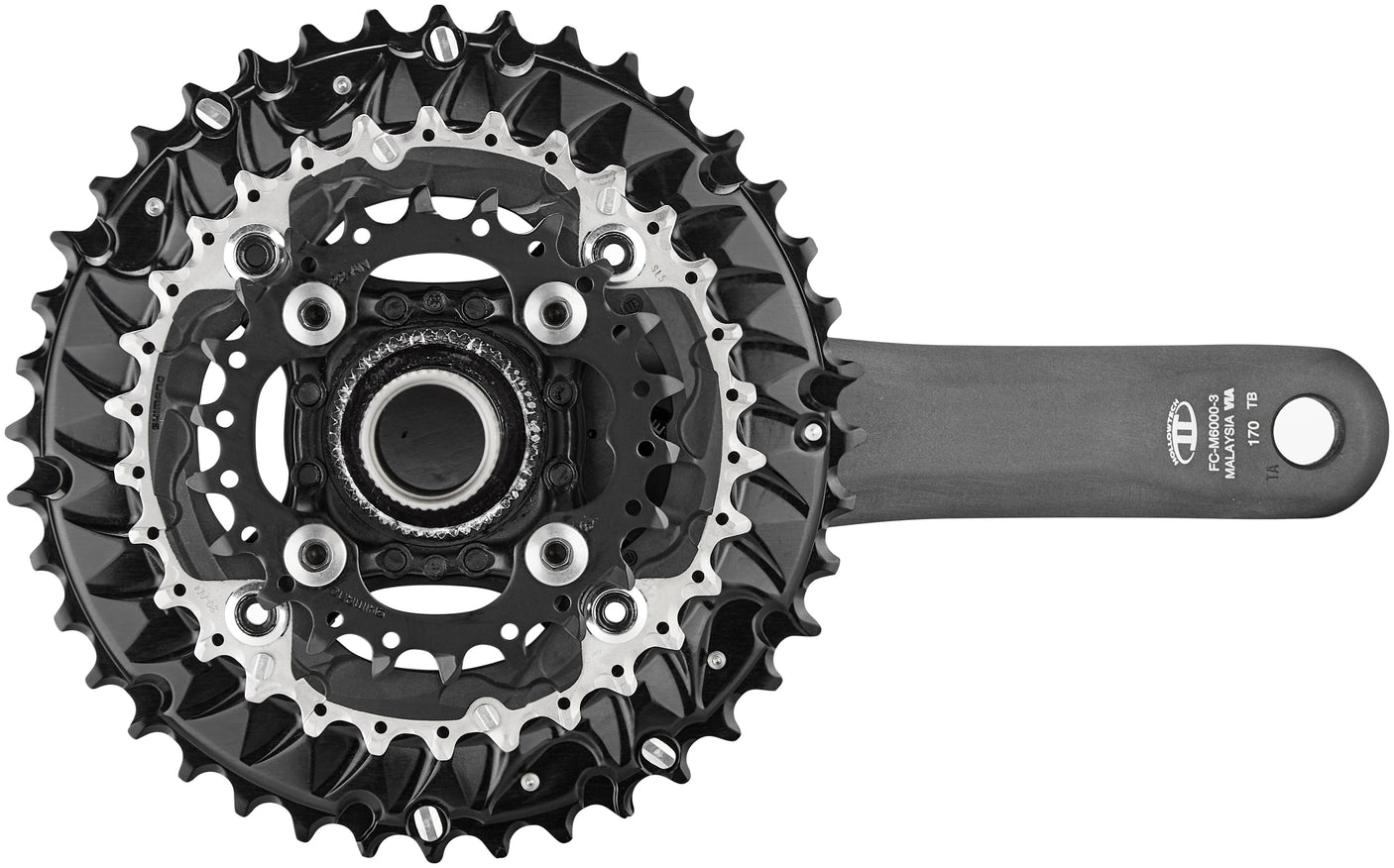 Shimano Deore MTB FC-M6000 pédalier 3x10 vitesses 40-30-22 dents noir