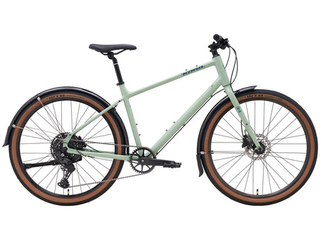 Kona 36e Dew DL Vert avec Shimano Cues & Tektro Gloss Jade avec décalcomanies Storm Blue (2025)