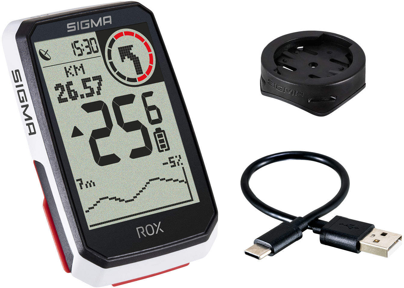 Sigma ROX 4.0 compteur de vélo incl. support de potence blanc