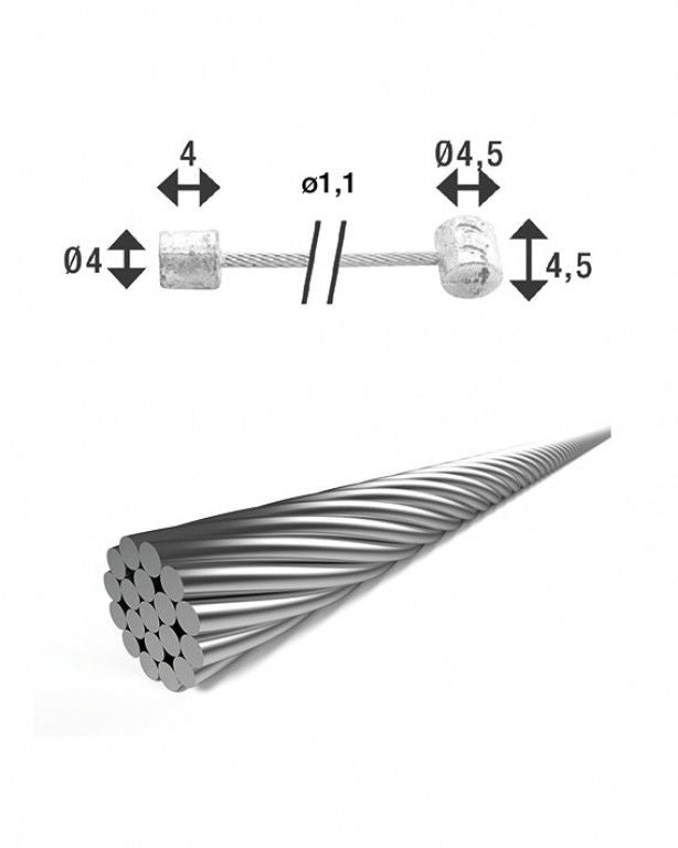 XLC SH-X18 Câble de dérailleur interne Ø1,25mm 2250mm