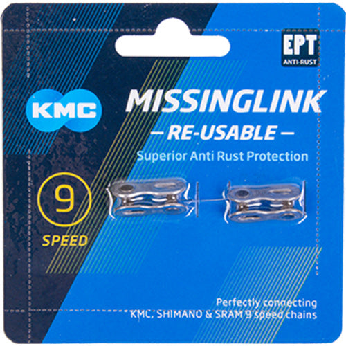 KMC 9R EPT Missing Link maillon de fermeture chaîne 9 vitesses argenté