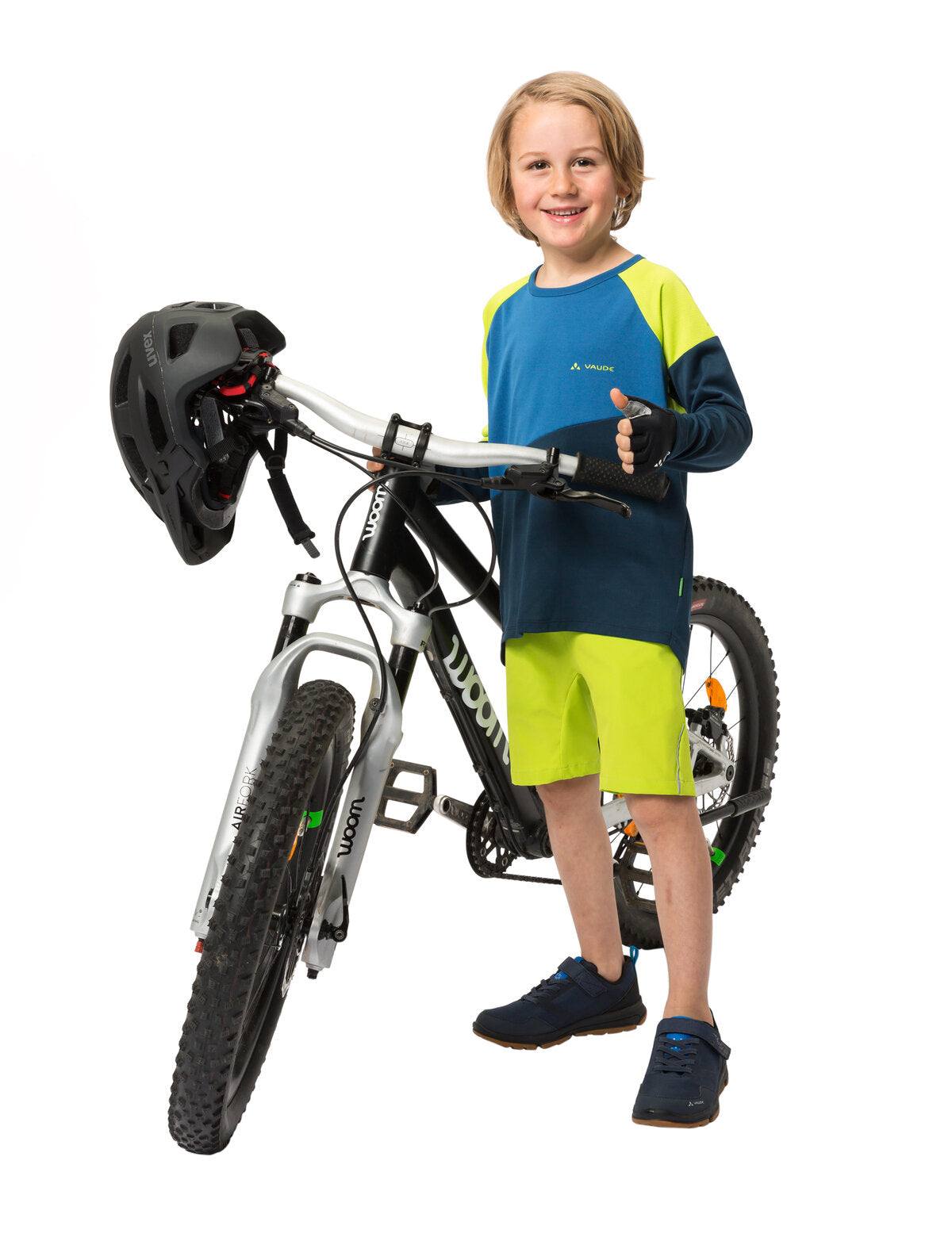 VAUDE Moab T-shirt manches longues enfant bleu/vert