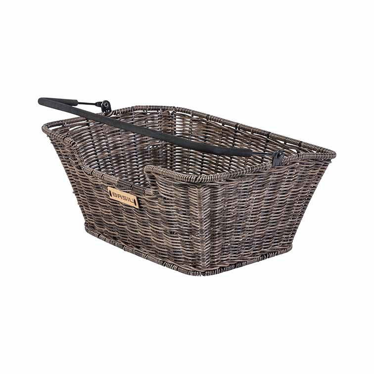 Panier de vélo Basil Capri aspect rotin pour guidon/porte-bagages brun