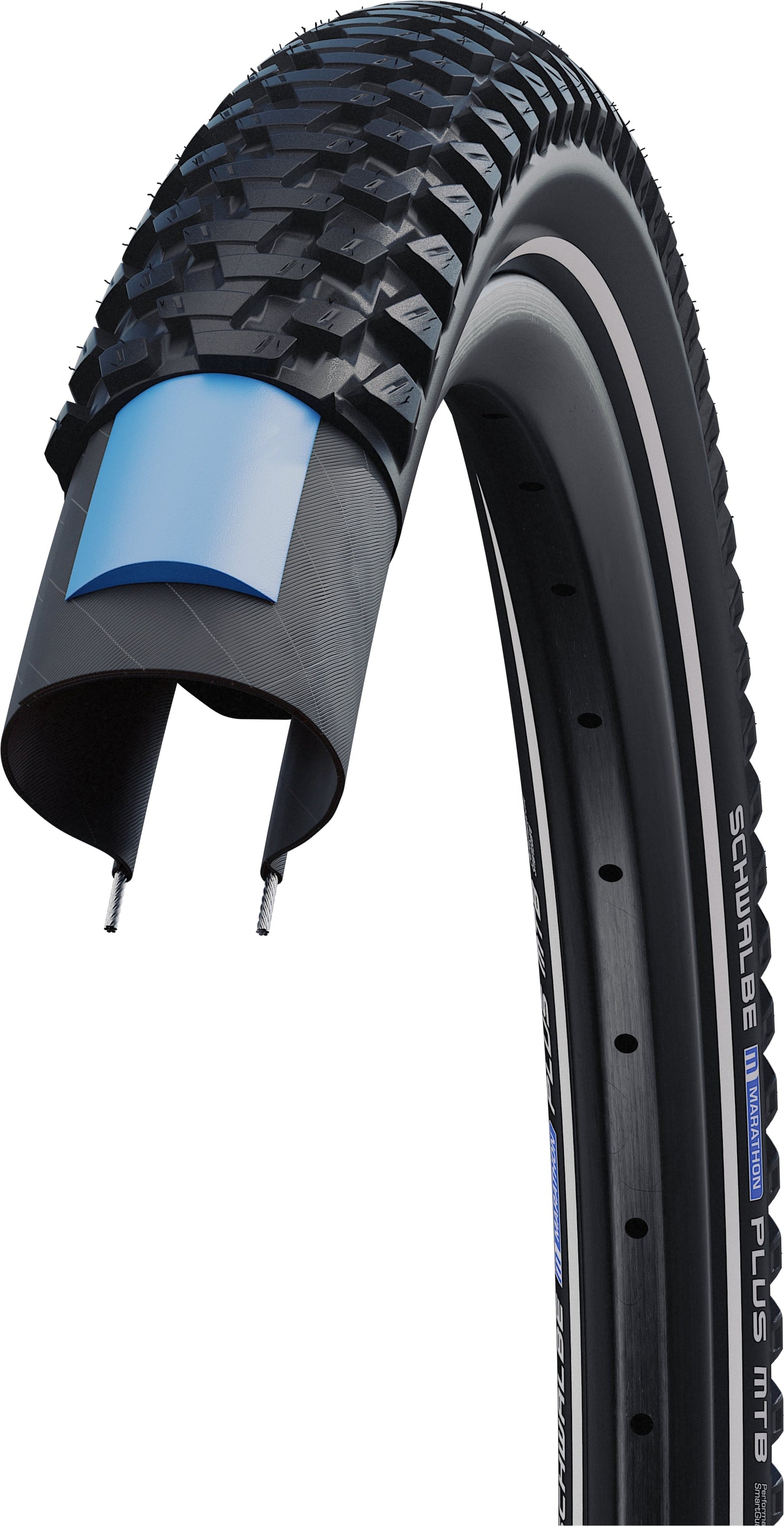 Schwalbe Marathon Plus MTB pneu à tringle rigide 27.5x2.25" Performance SmartGuard E-50 Réfléchissant
