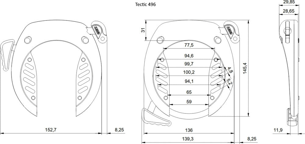ABUS Tectic 496 Antivol de cadre noir