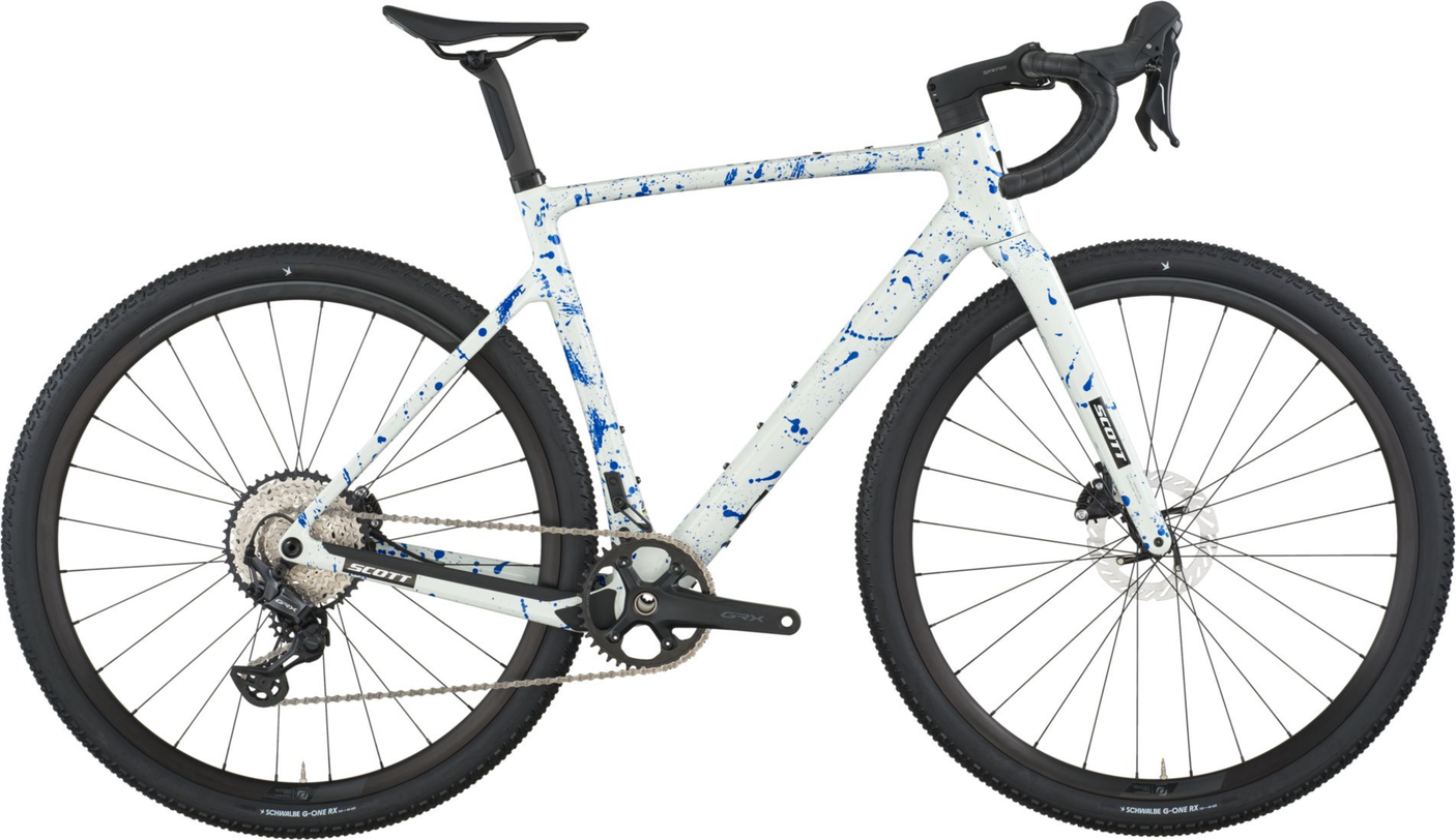 Scott Addict Gravel 30 blanc/bleu éclaboussé