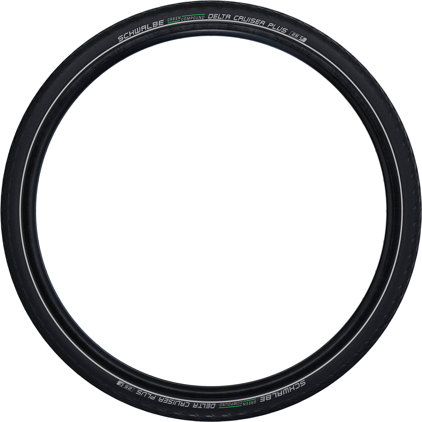 Schwalbe Delta Cruiser Plus Active pneu à tringle rigide 28x1.25" PunctureG E-25 Green Compound Reflex noir