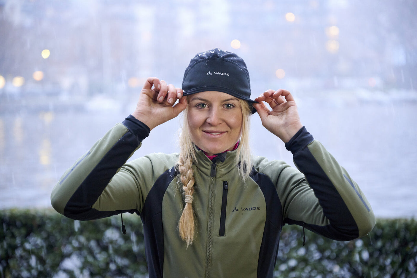 Casquette vélo VAUDE noir/blanc