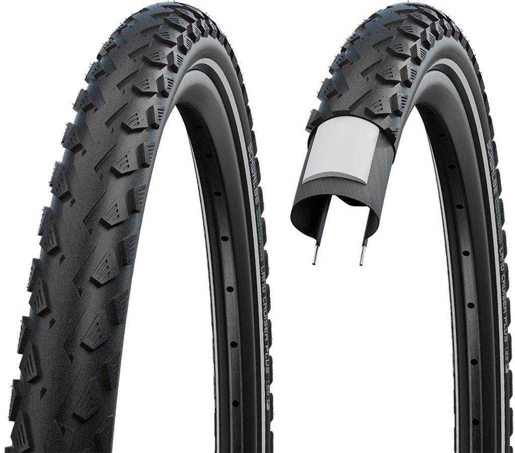 Schwalbe LandCruiser Plus Perform pneu à tringle rigide 28x1.60" PunctureG E-25 Green Compound Reflex noir