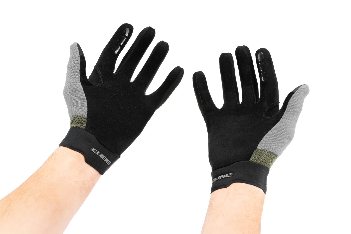 Cube Gants Gravity à doigts longs TM olive´n´grey