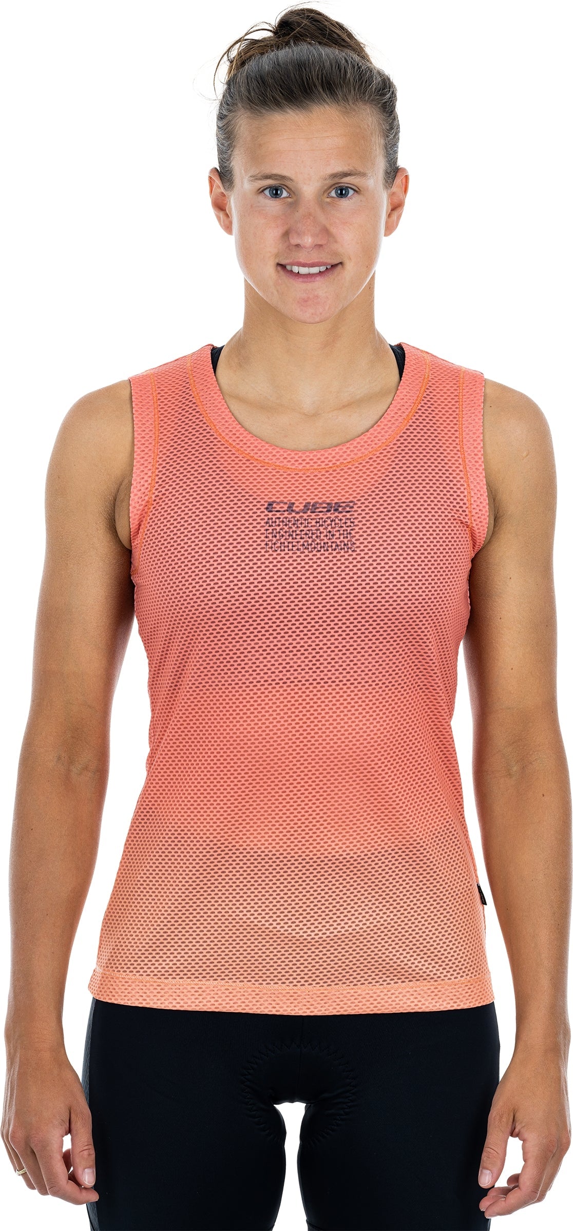 CUBE WS Maillot fonctionnel sans manches en mesh corail