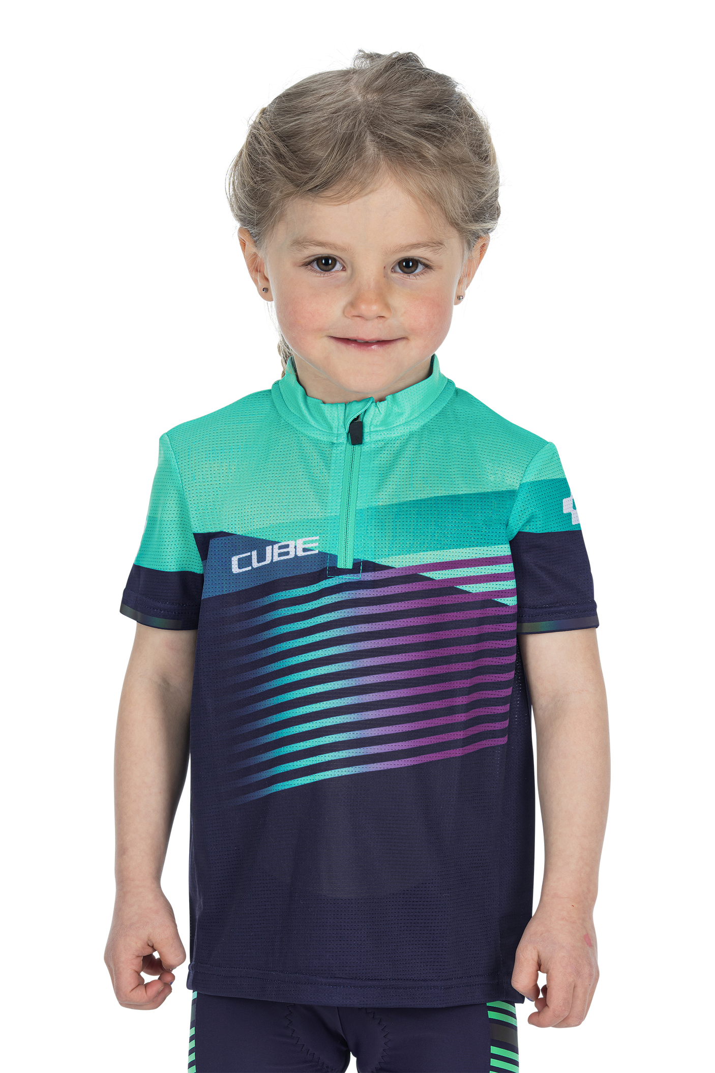 CUBE TEAMLINE Maillot ROOKIE manches courtes blue´n´mint