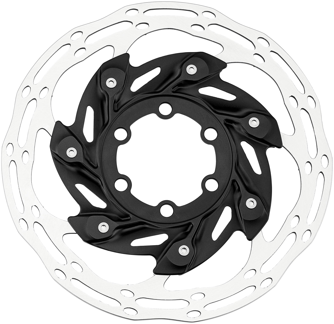 Disque de frein SRAM Centerline XR Rotor en deux parties Profil arrondi 6 trous noir/argent