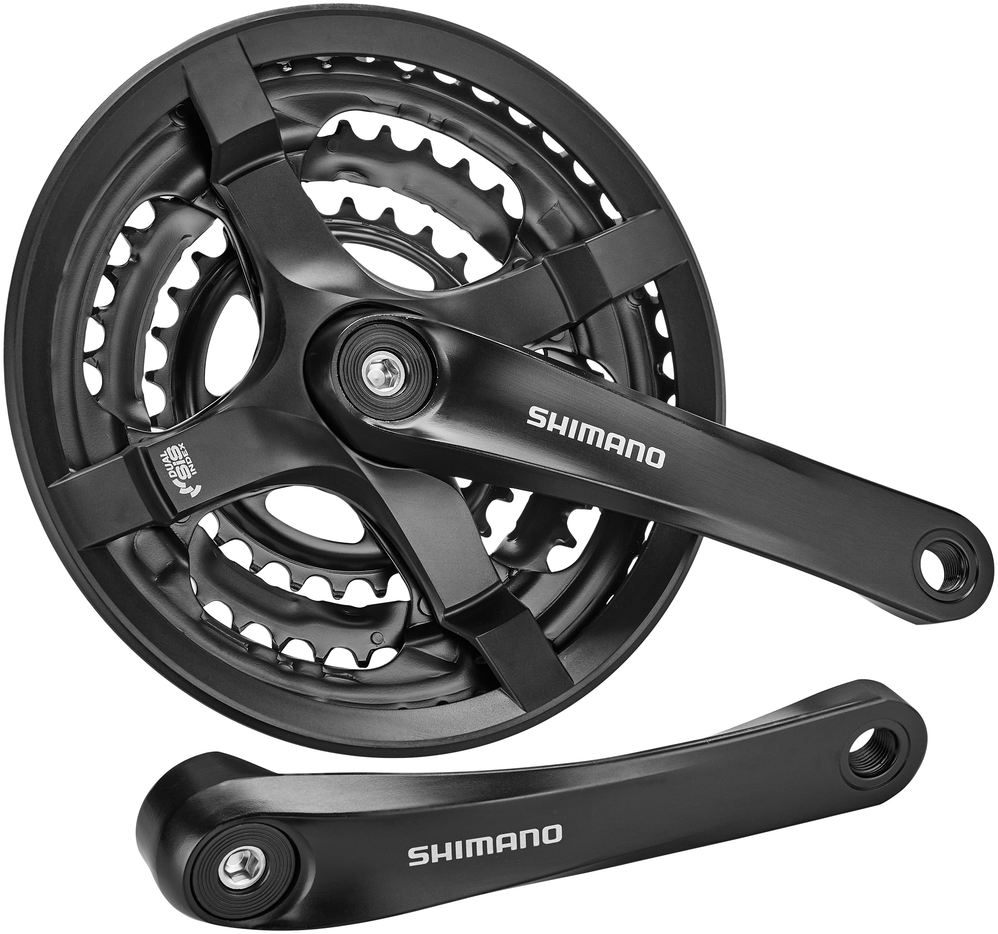 Shimano FC-TY501 pédalier 6/7/8 vitesses 48-38-28 dents avec protège-chaine noir
