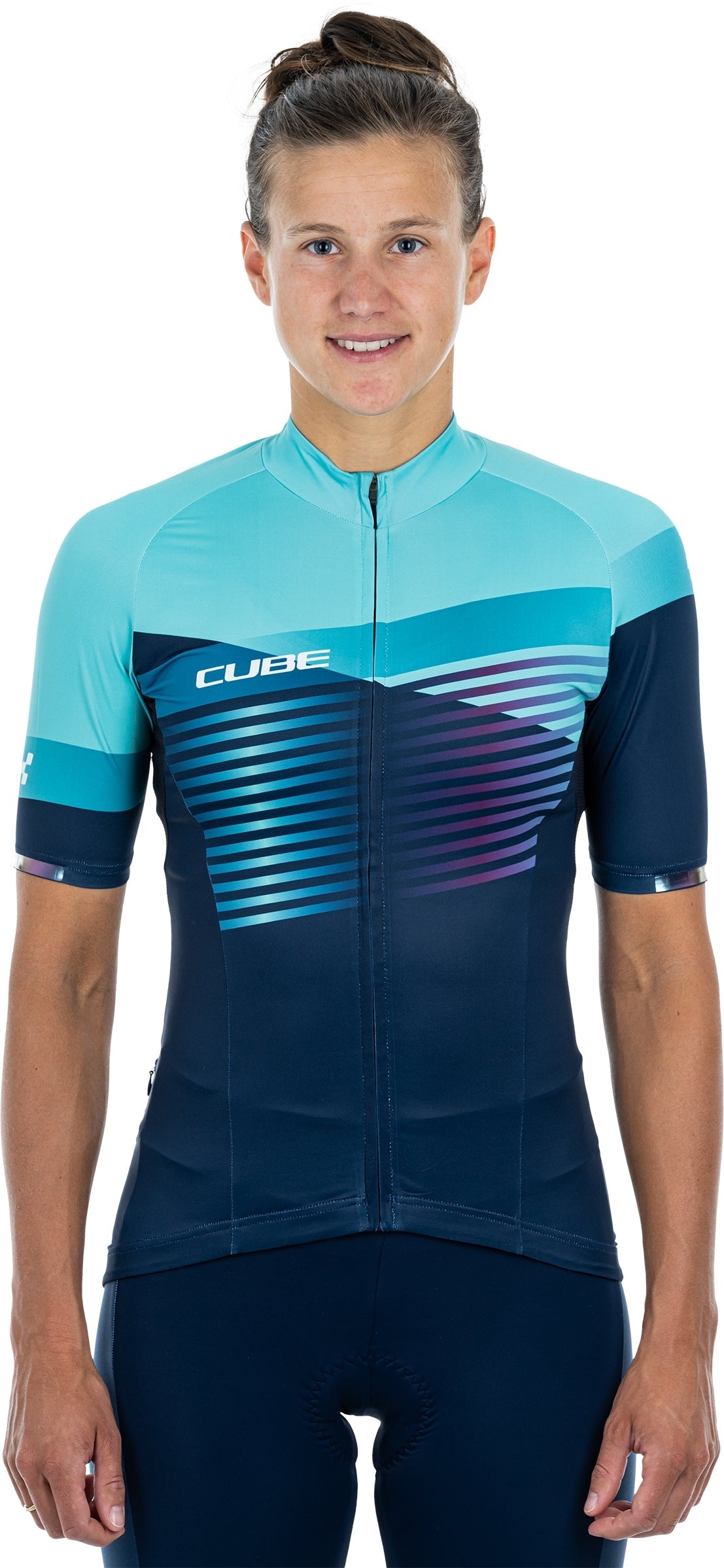 CUBE TEAMLINE WS Maillot manches courtes blue´n´mint