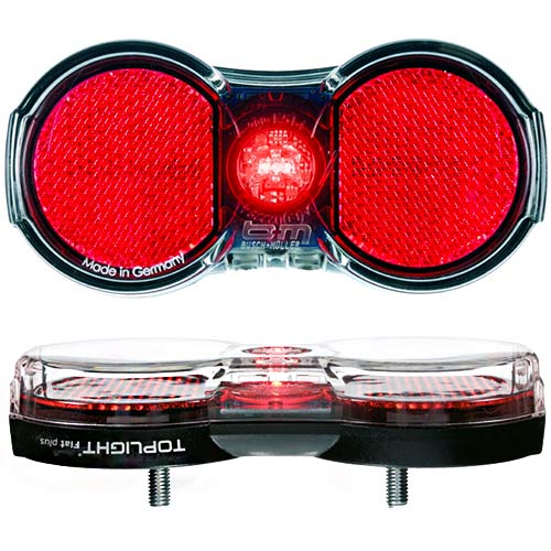 Busch + Müller Toplight Flat feu arrière permanent à batterie noir/rouge