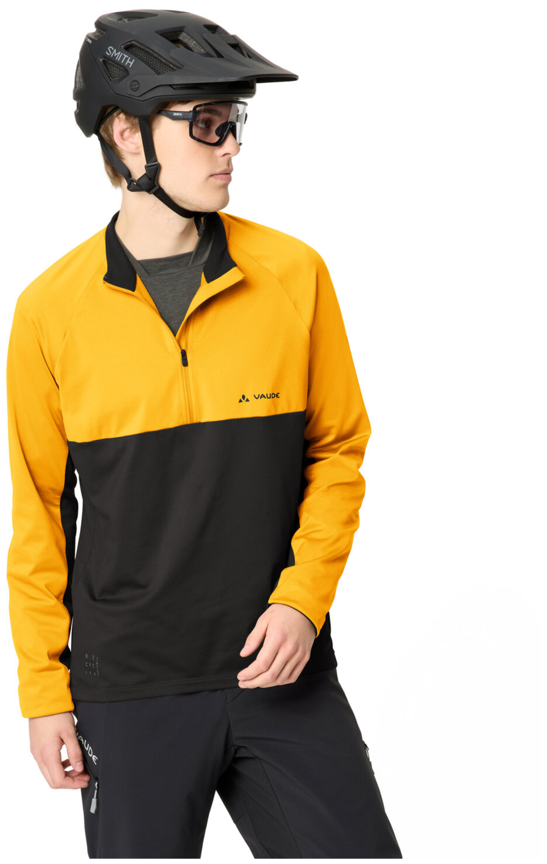 VAUDE T-shirt homme Qimsa demi-zip manches longues safran