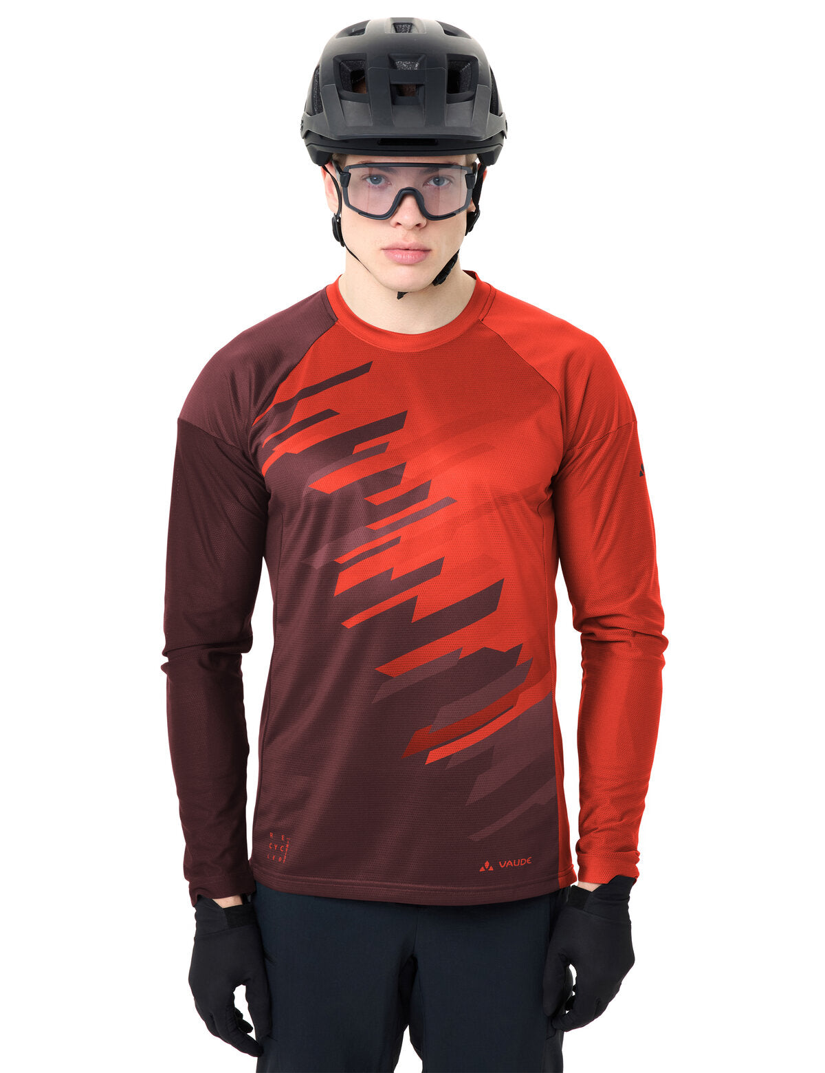 VAUDE T-shirt Moab LS homme VI glowing red/black