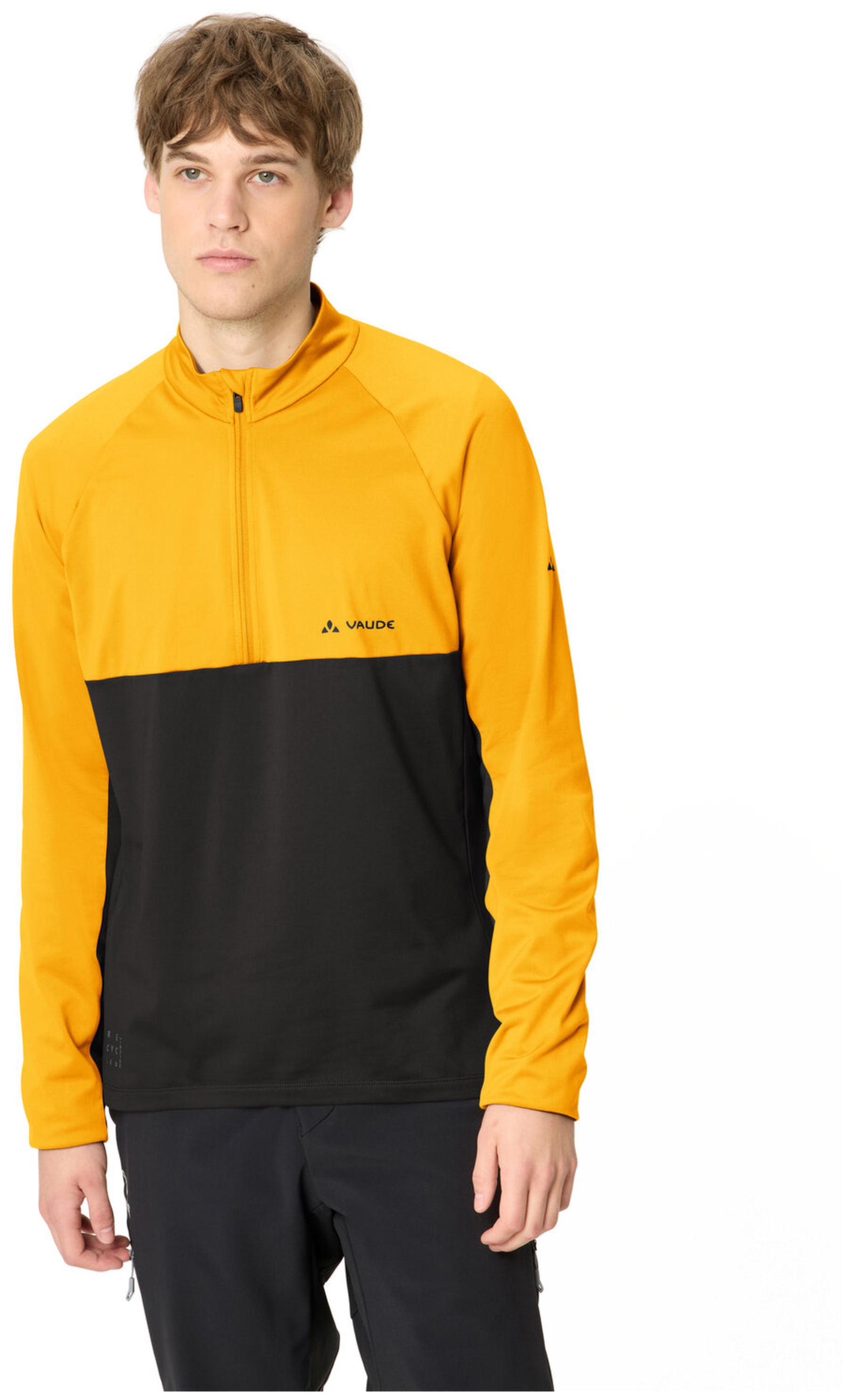 VAUDE T-shirt homme Qimsa demi-zip manches longues safran