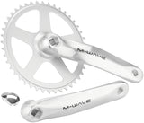 M-Wave Kurbelgarnitur 1-fach 44 Zähne Aluminium/Stahl silber