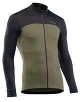 Northwave Force 2 Maillot ML Zip Intégral Noir/Vert Forêt
