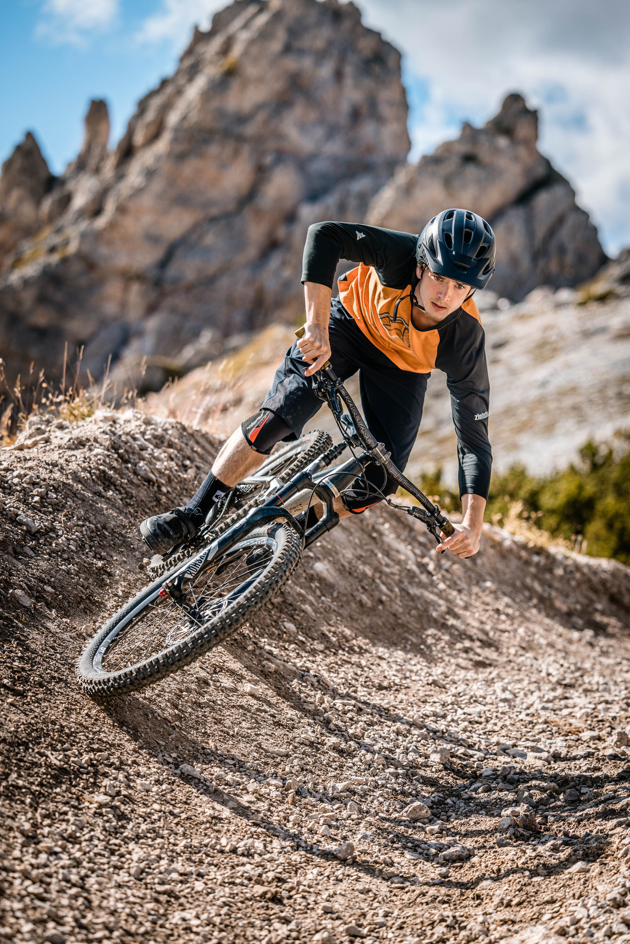 Zimtstern PureFlowz Shirt 3/4 Homme Orange Brûlé/ Pirate Black