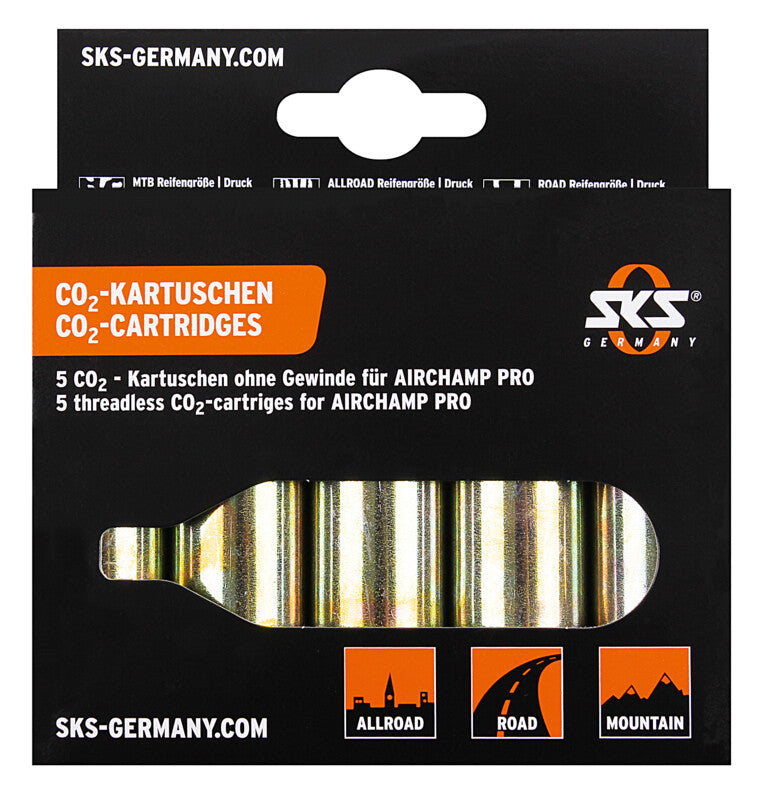 Cartouches de remplacement SKS pour SKS Airchamp Pro CO2, 5 pcs