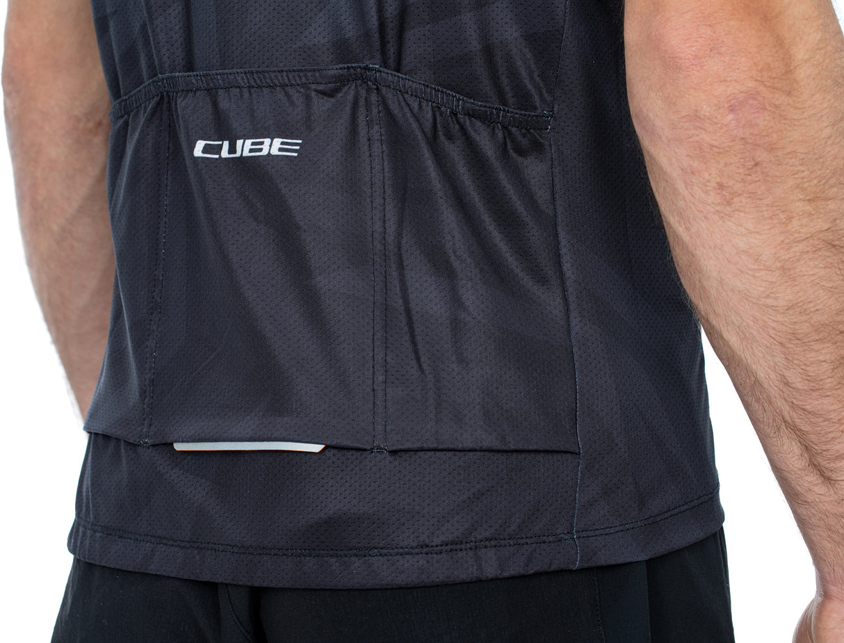 CUBE ATX maillot full zip CMPT manches courtes noir´n´gris