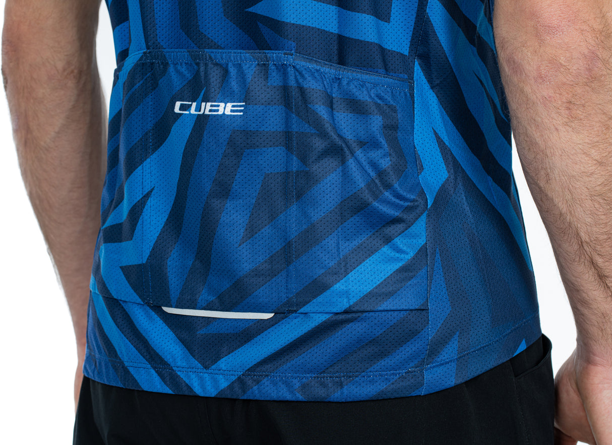 CUBE ATX maillot full zip CMPT manches courtes bleu