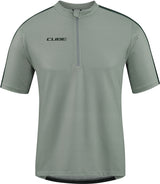 CUBE ATX maillot demi zip CMPT manches courtes gris
