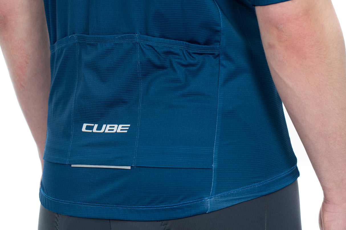 CUBE BLACKLINE maillot CMPT manches courtes bleu et blanc