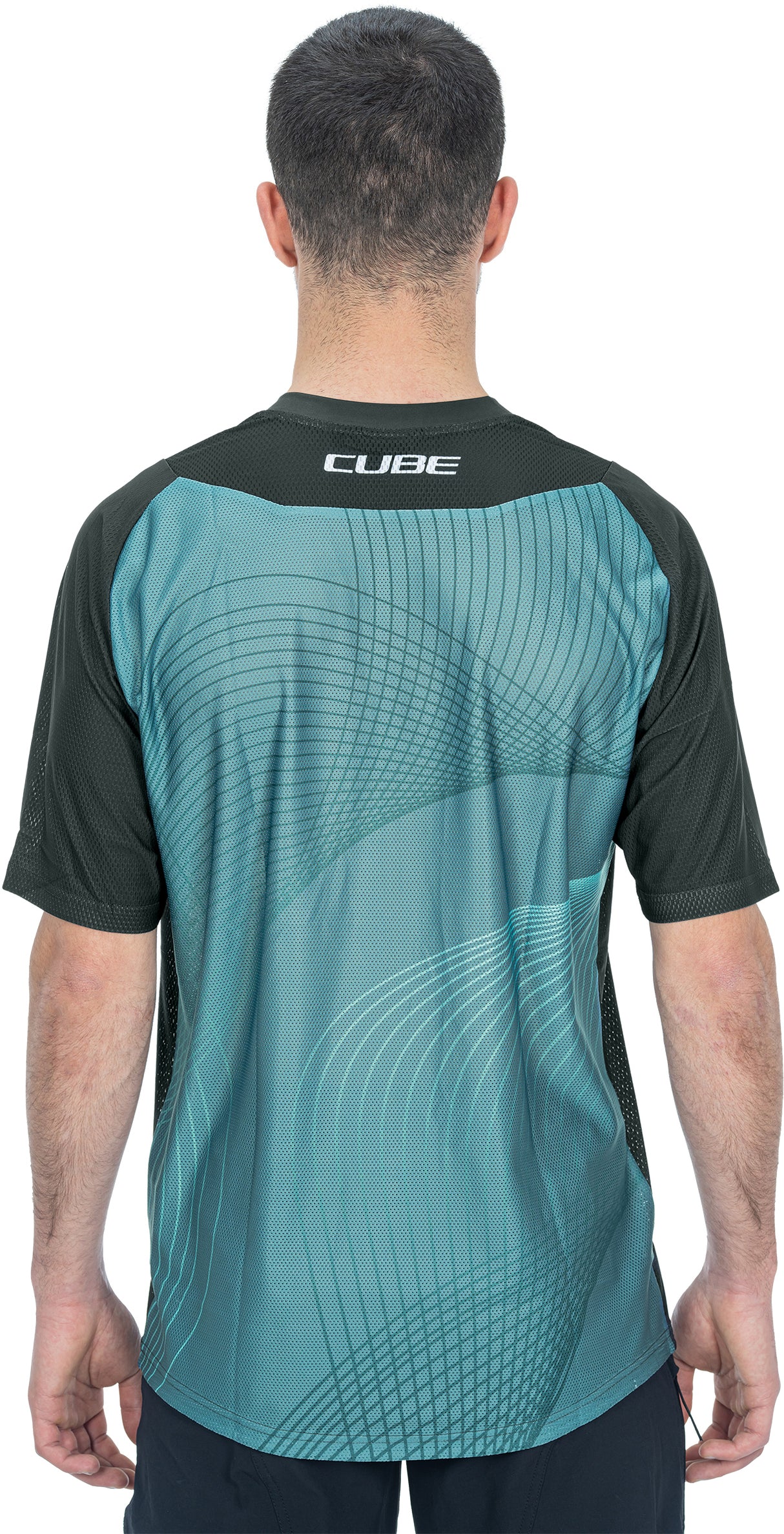 CUBE VERTEX maillot col rond manches courtes gris'n'mint